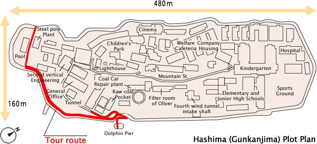 Hashima (Gunkanjima) Plot Plan